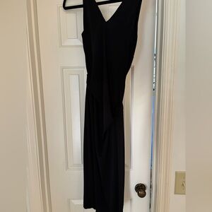 Black V-Neck Maxi Sheath Dress